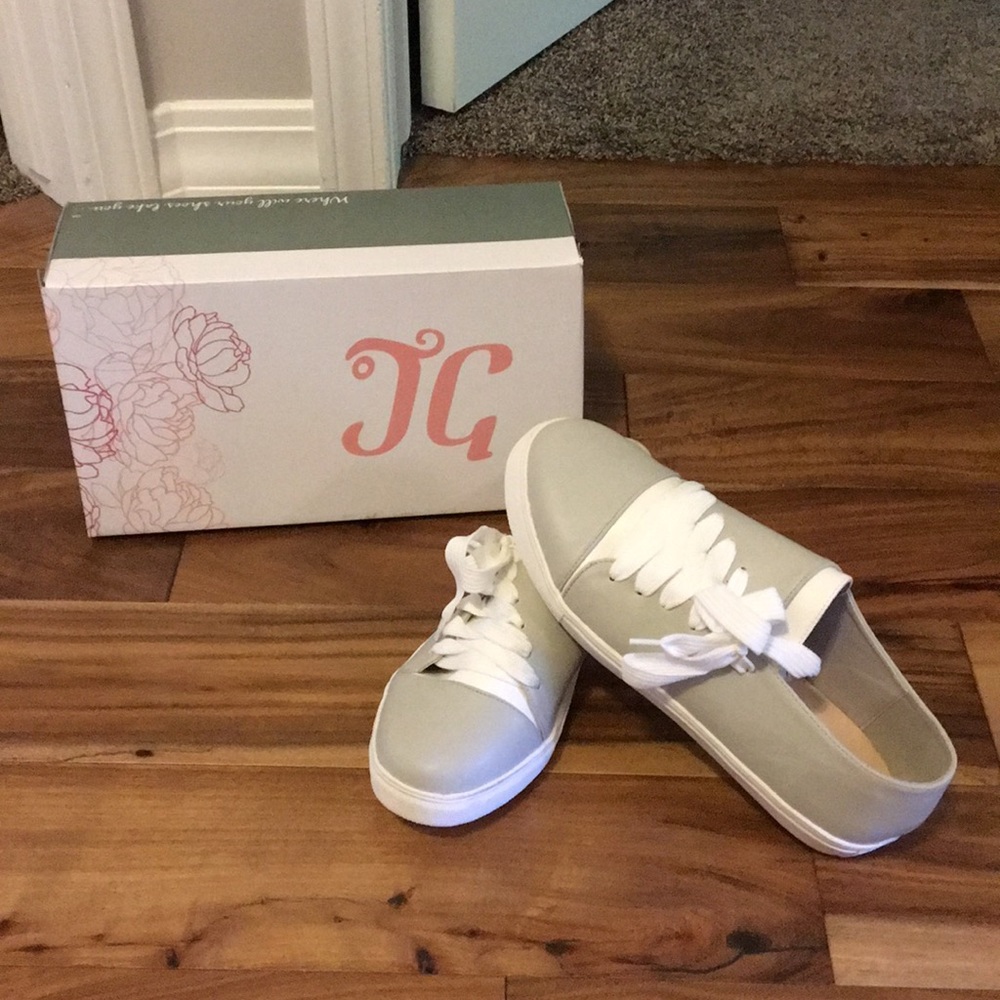 White and Grey Sneakers